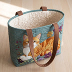 Chat Roux Sac Fait Main – sac ouvert avec doublure matelassée