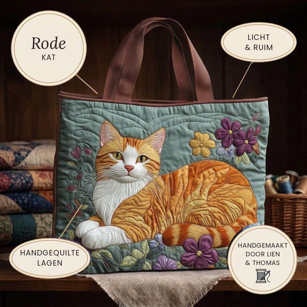 Chat Roux Sac Fait Main – détails : léger et spacieux, couches matelassées