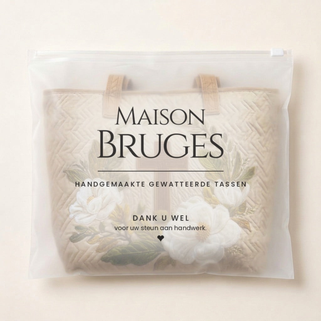 Heilig Licht Handgemaakte Tas in de verpakking van Maison Bruges