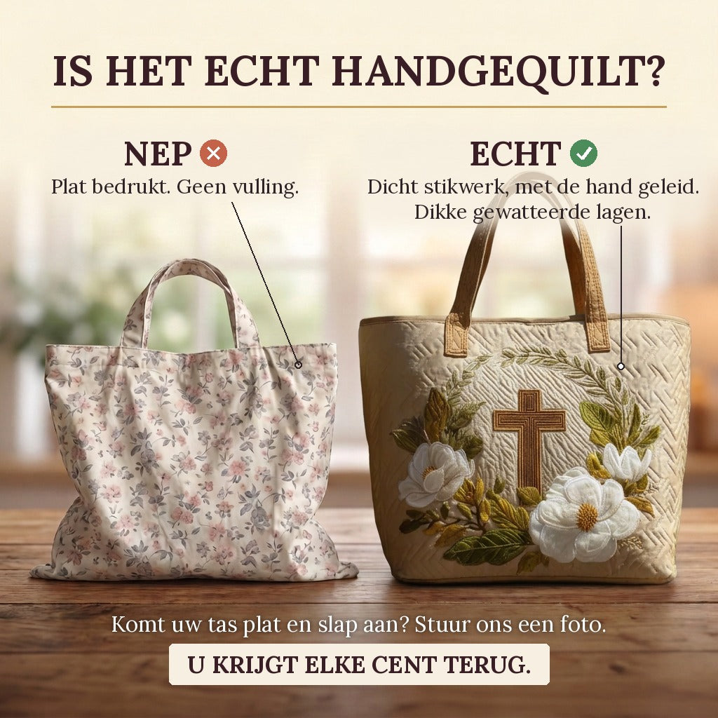 Heilig Licht Handgemaakte Tas: echt gewatteerd tegenover plat bedrukt