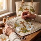 Heilig Licht Handgemaakte Tas – wordt met de hand gequilt aan de ateliertafel