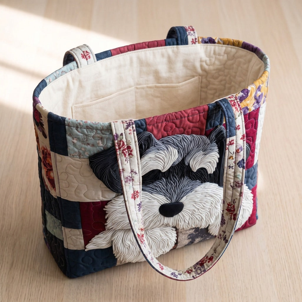 Noble Schnauzer Sac Fait Main – sac ouvert avec doublure matelassée
