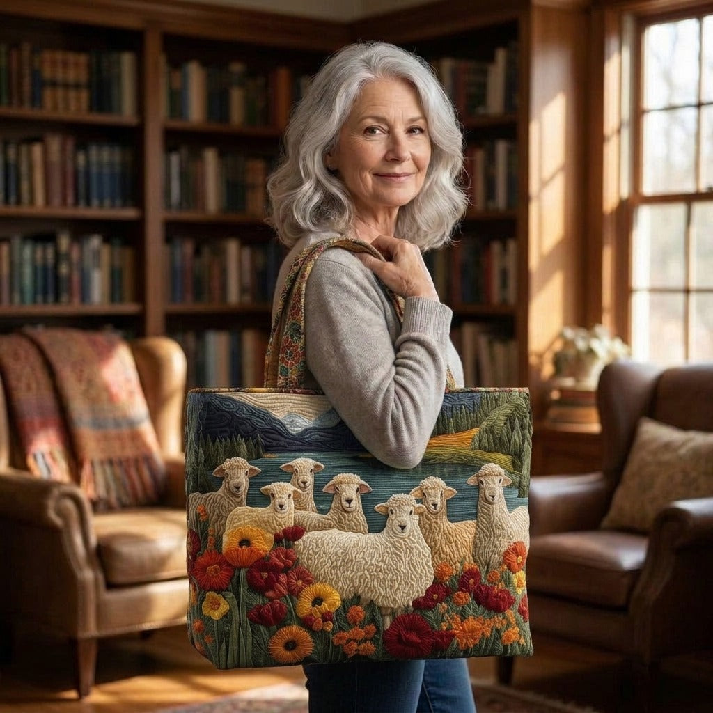 Troupeau du Lac Sac Fait Main – tote bag matelassé porté à l’épaule