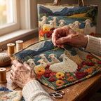 Troupeau du Lac Sac Fait Main – matelassé à la main sur la table de l’atelier