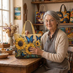 Lien dans son atelier avec le Ailes d'Été Sac Fait Main