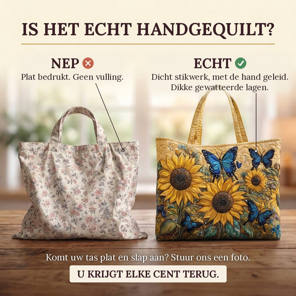 Ailes d'Été Sac Fait Main : vrai matelassage ou impression plate