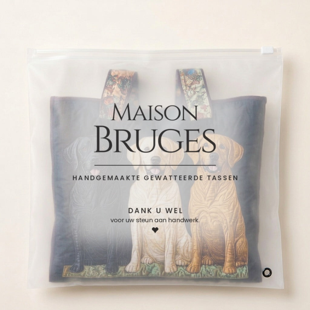 Trio Doré Sac Fait Main dans sa pochette Maison Bruges