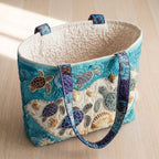 Amour de Tortues Sac Fait Main – sac ouvert avec doublure matelassée