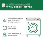 Wasvoorschriften gewatteerd keukenschort