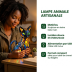 Lampe animale artisanale : matériau, lumière douce, alimentation par USB, format compact