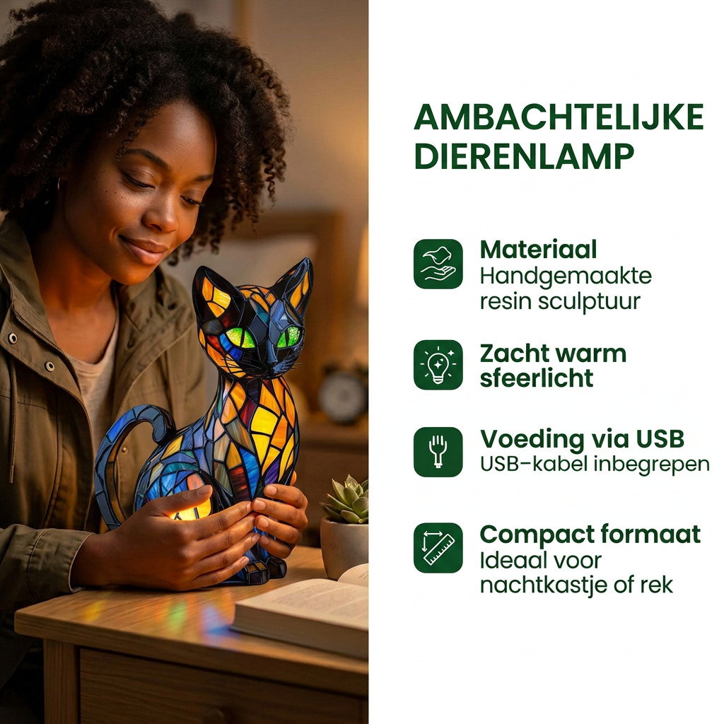 Vrouw die een dierenlamp vasthoudt