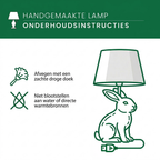 Onderhoudsinstructies voor de dierenlamp: afvegen met een zachte droge doek, uit de buurt van water en hitte houden