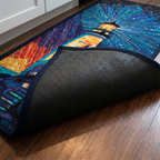 Keukenmatset – close-up van de gewatteerde bovenkant en de antislip rubberen onderkant