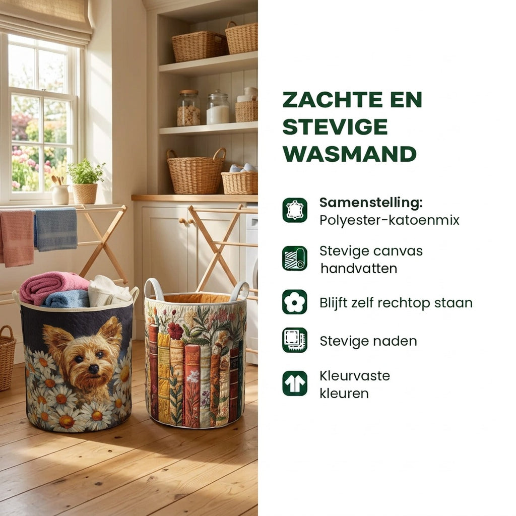 Détails du panier à linge matelassé