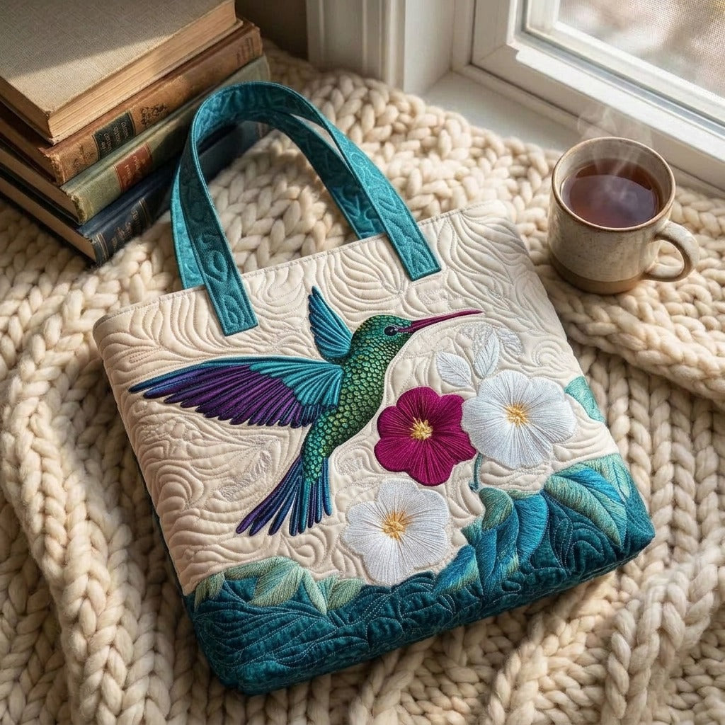 Joyau du Jardin Sac Matelassé – sac sur un plaid tricoté avec un café près de la fenêtre