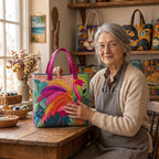Lien dans son atelier avec le Flamant Arc-en-ciel Sac Matelassé