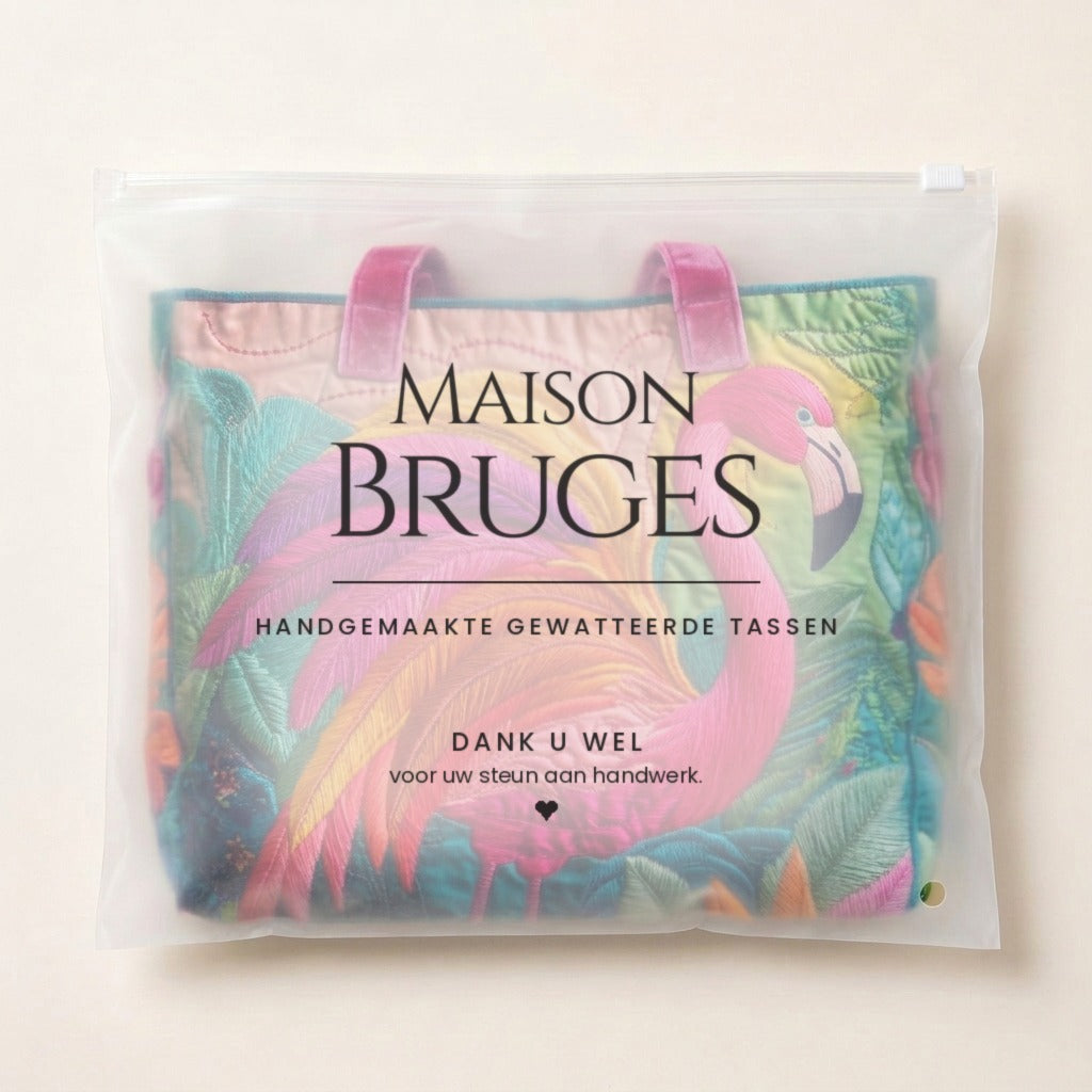 Flamant Arc-en-ciel Sac Matelassé dans sa pochette Maison Bruges