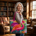 Flamant Arc-en-ciel Sac Matelassé – tote bag matelassé porté à l’épaule