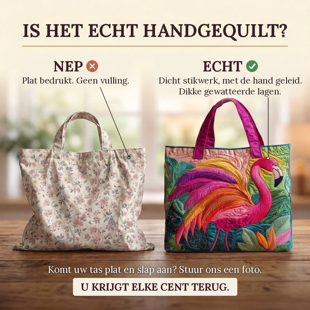 Flamant Arc-en-ciel Sac Matelassé : vrai matelassage ou impression plate