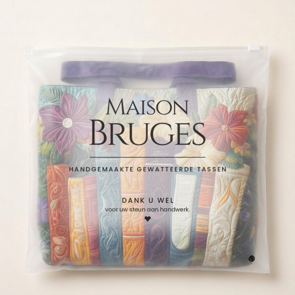 Amoureux des Livres Tote Bag Matelassé dans sa pochette Maison Bruges