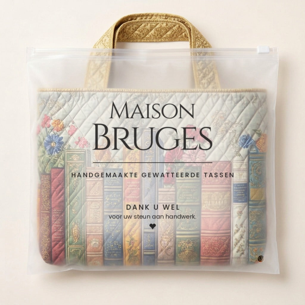 Bibliothèque Enchantée Tote Bag Rembourré dans sa pochette Maison Bruges