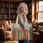 Bibliothèque Enchantée Tote Bag Rembourré – tote bag matelassé porté à l’épaule