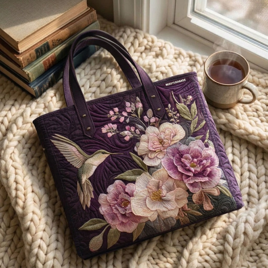 Orchideetuin Gewatteerde Draagtas – draagtas op een gebreide deken met koffie bij het raam