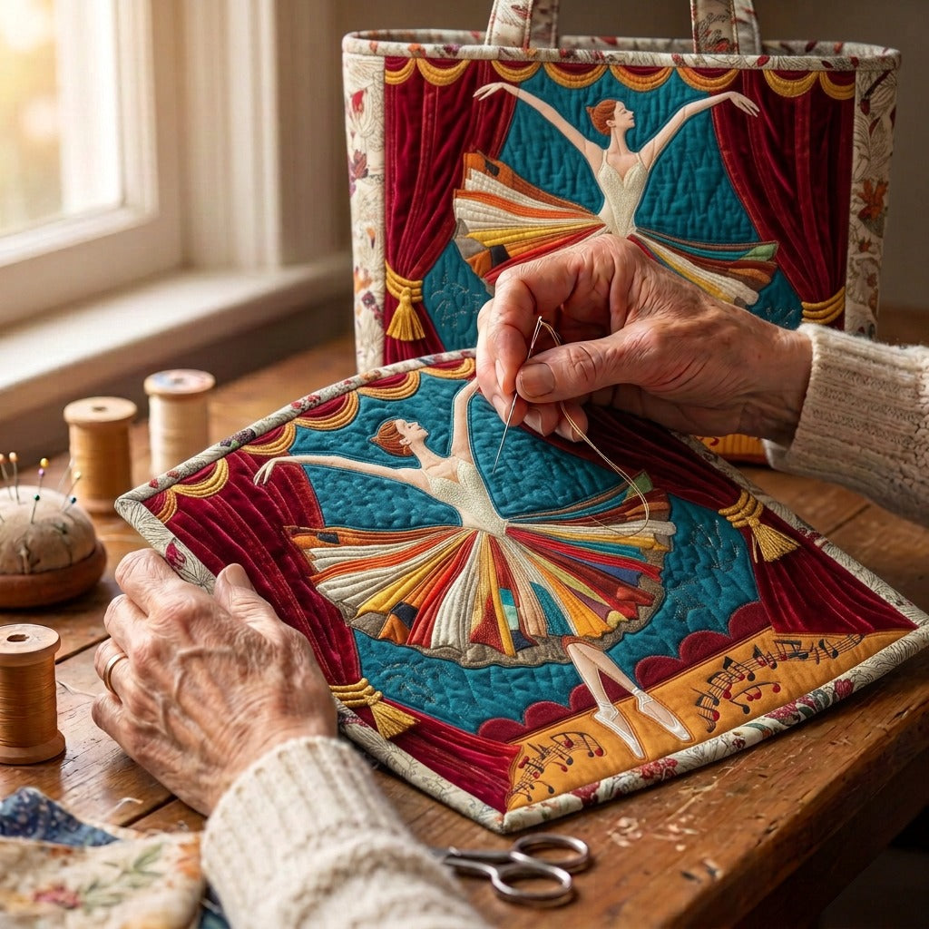 Grâce du Ballet Sac Matelassé – matelassé à la main sur la table de l’atelier