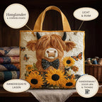 Hooglander & Zonnebloemen Gewatteerde Tas – details: licht en ruim, gewatteerde lagen