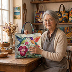 Lien dans son atelier avec le Fleur & Aile Sac Matelassé