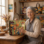 Lien dans son atelier avec le Élégance Savane Tote Bag Matelassé