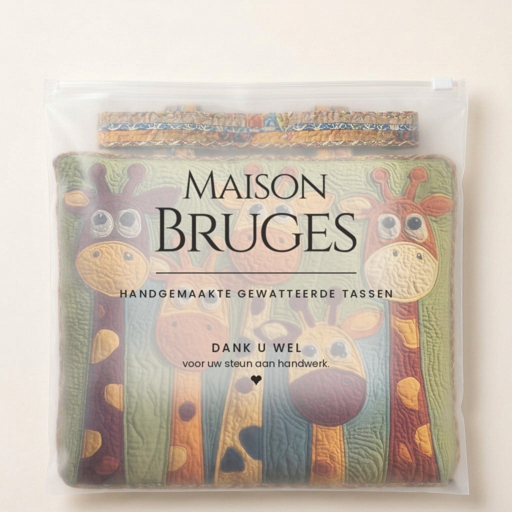Élégance Savane Tote Bag Matelassé dans sa pochette Maison Bruges