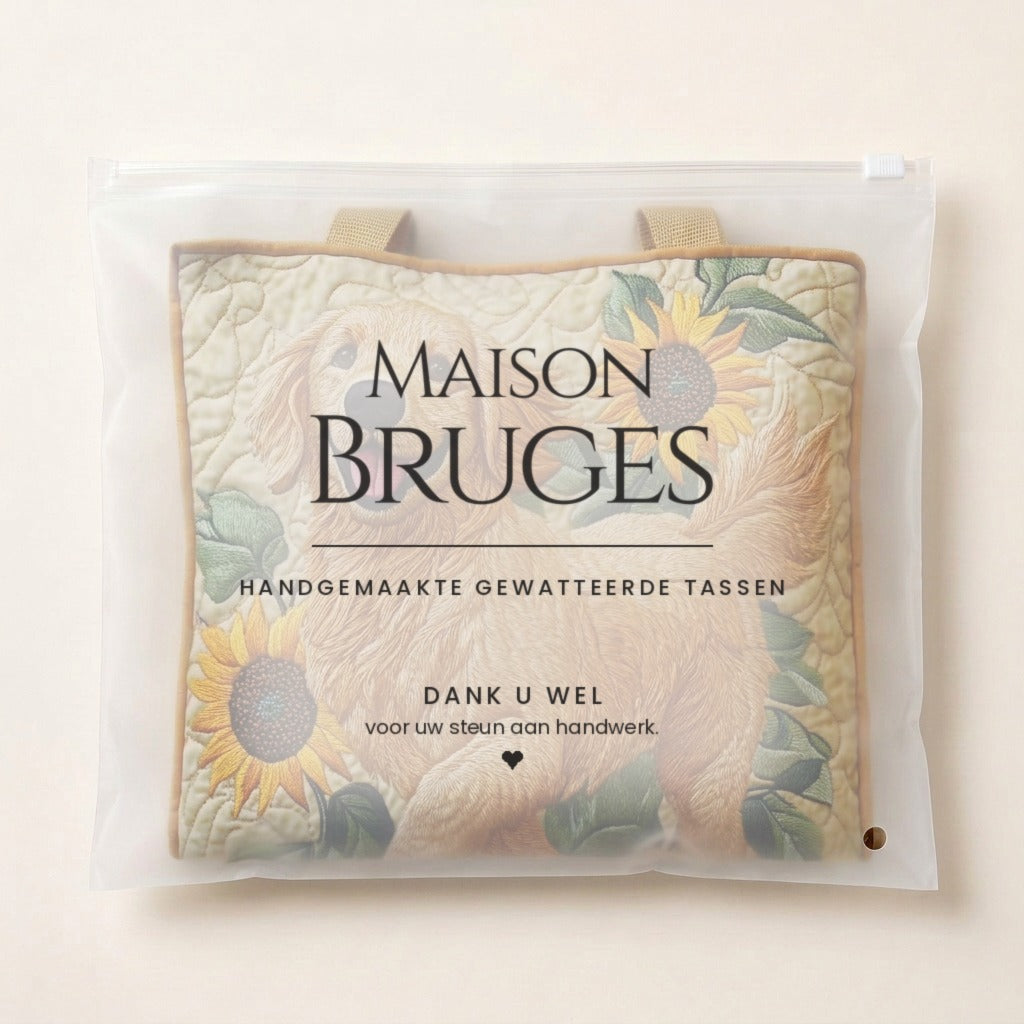 Harmonie Dorée Tote Bag Matelassé dans sa pochette Maison Bruges