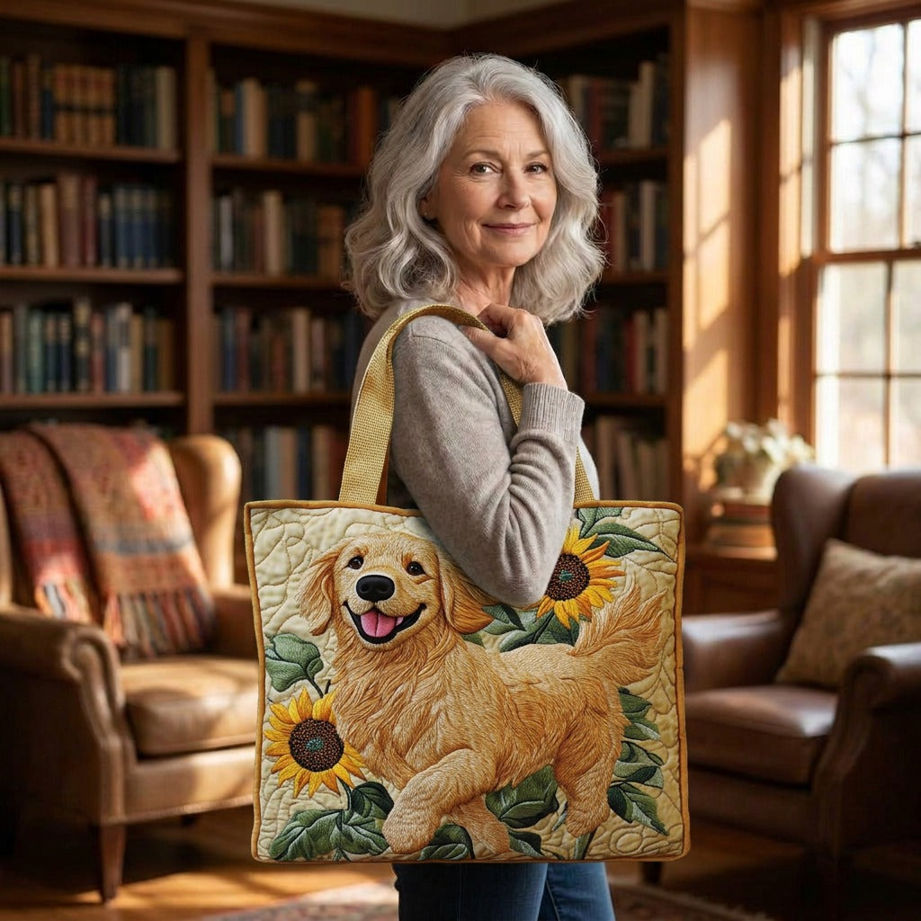 Harmonie Dorée Tote Bag Matelassé – tote bag matelassé porté à l’épaule