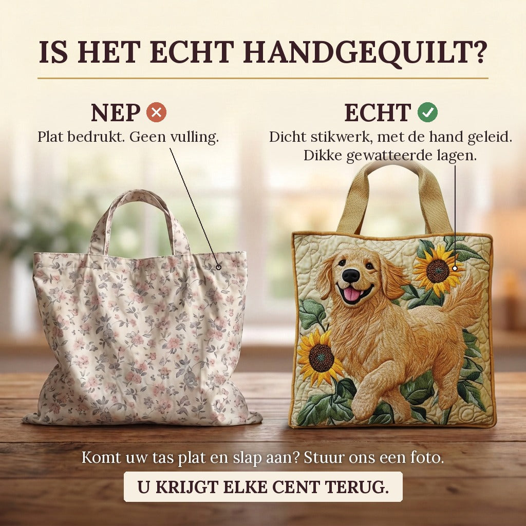 Harmonie Dorée Tote Bag Matelassé : vrai matelassage ou impression plate