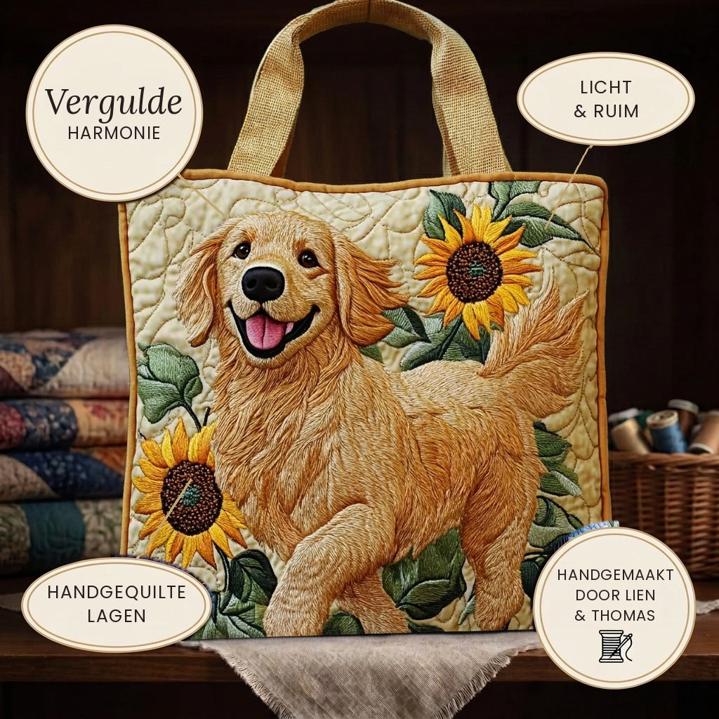Harmonie Dorée Tote Bag Matelassé – détails : léger et spacieux, couches matelassées