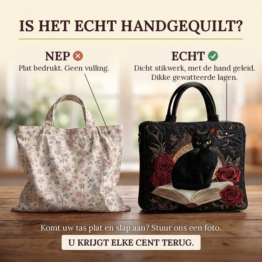 Chat de Minuit Sac Artisanal Matelassé : vrai matelassage ou impression plate