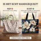 Delicate Magnolia quilted tote bag: real quilted layers vs a flat printed bag
