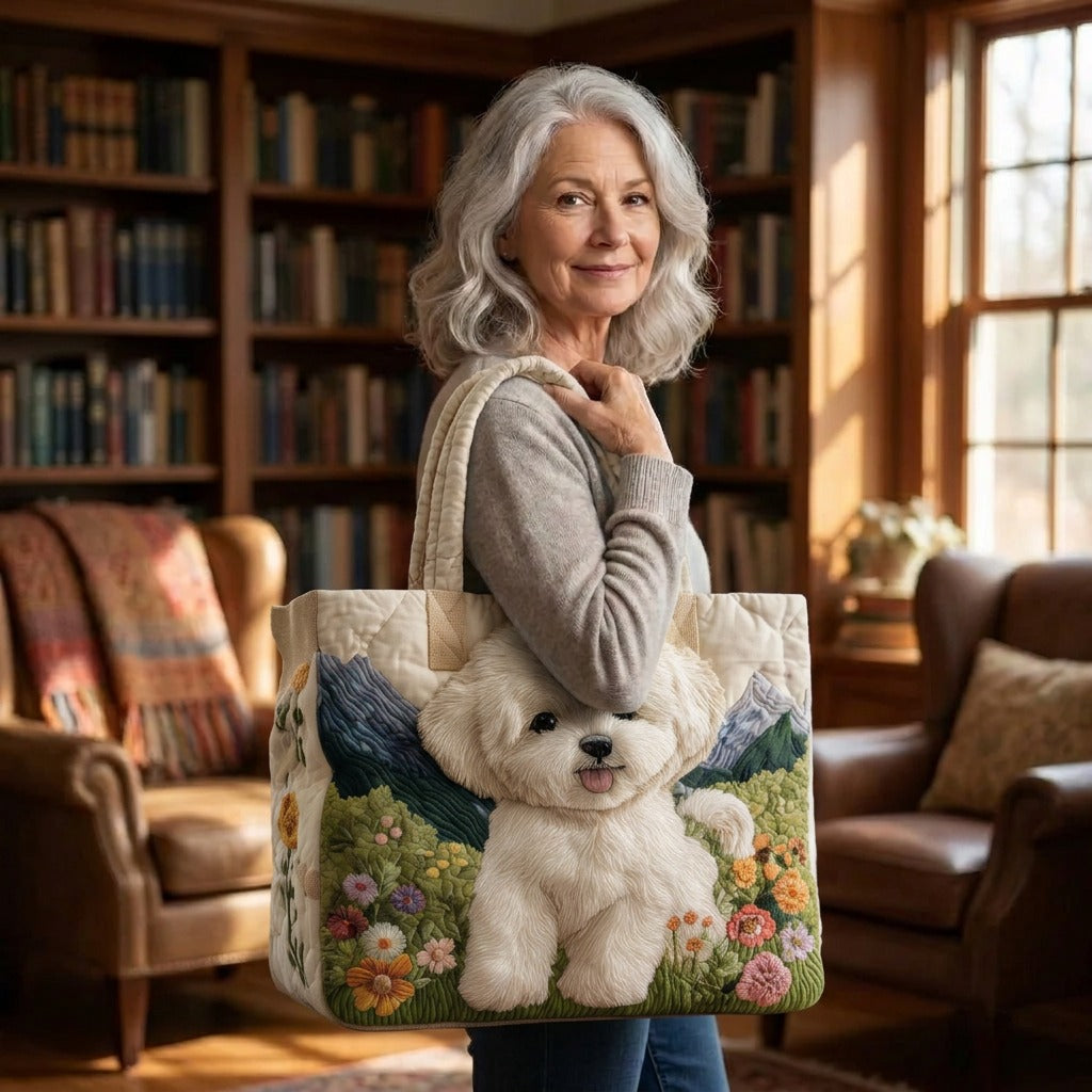 Chien Enchanté Sac Artisanal Matelassé – tote bag matelassé porté à l’épaule
