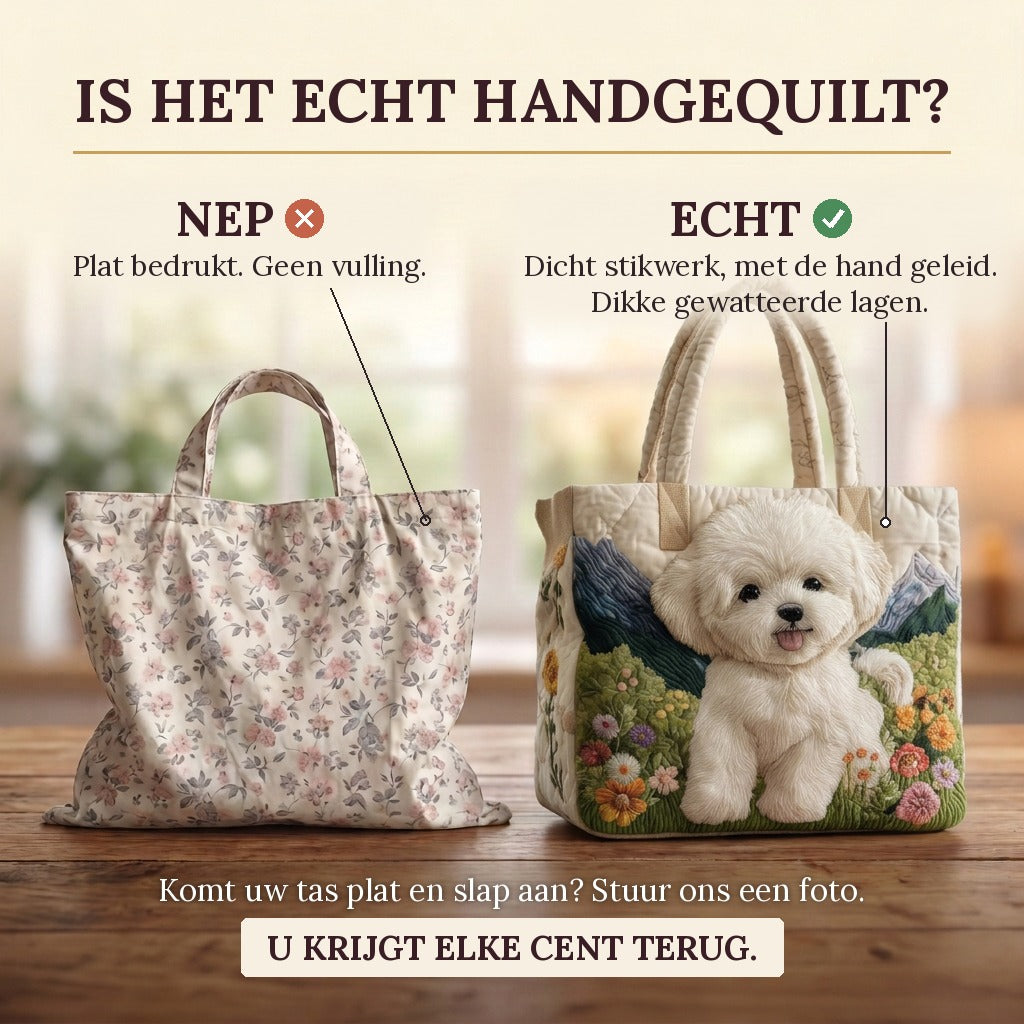 Chien Enchanté Sac Artisanal Matelassé : vrai matelassage ou impression plate