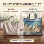 Sea Turtles quilted tote bag: real quilted layers vs a flat printed bag