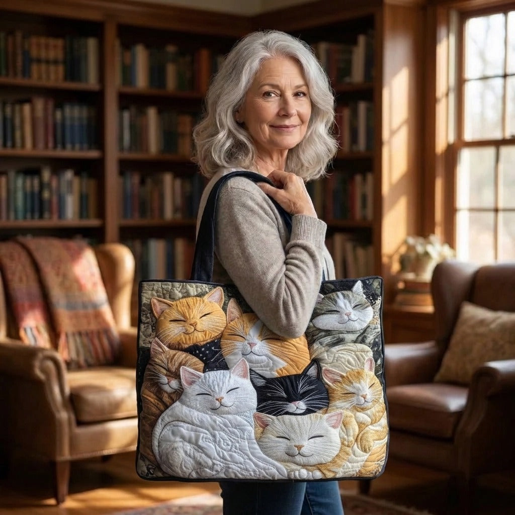 Chatons Rêveurs Sac Artisanal Matelassé – tote bag matelassé porté à l’épaule