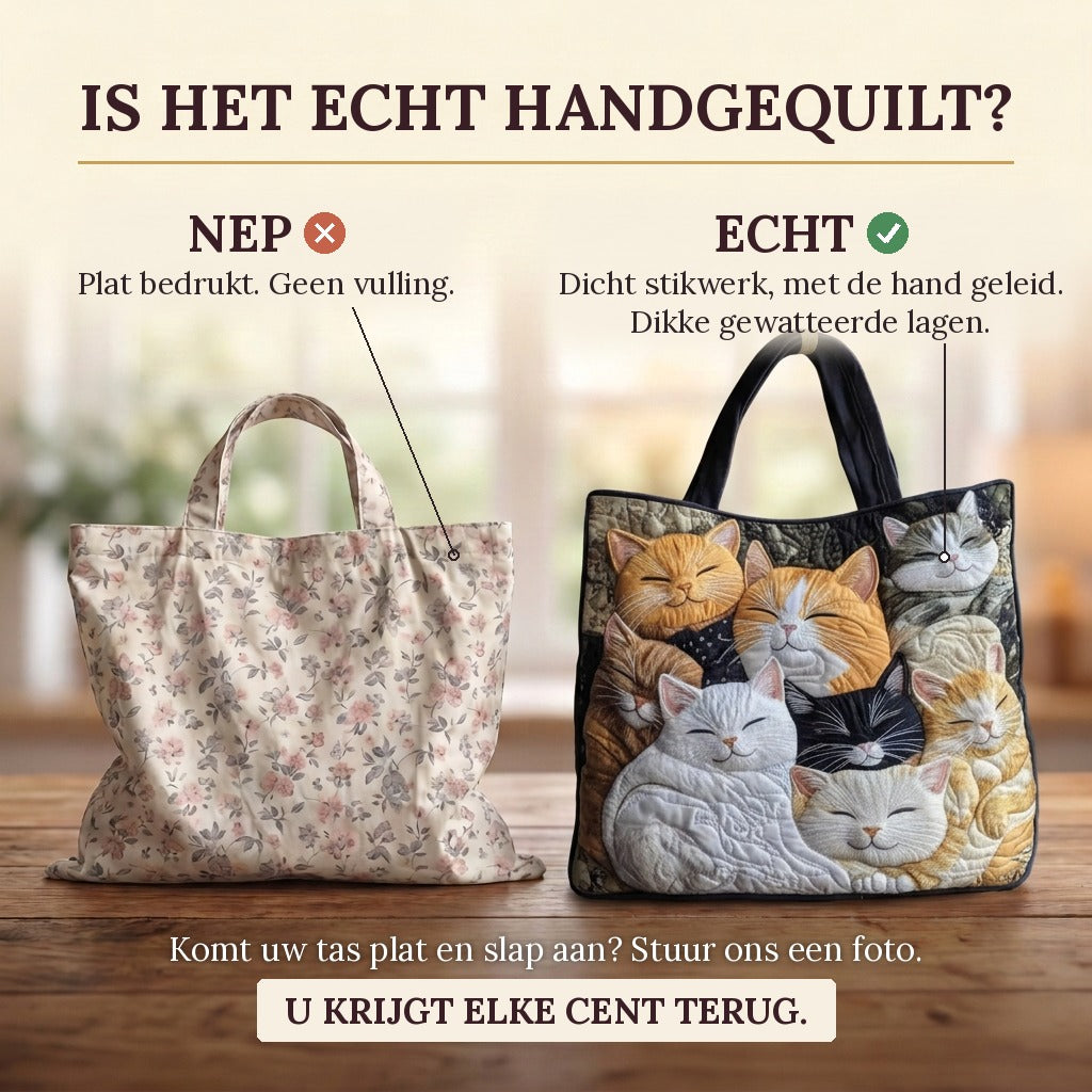 Chatons Rêveurs Sac Artisanal Matelassé : vrai matelassage ou impression plate
