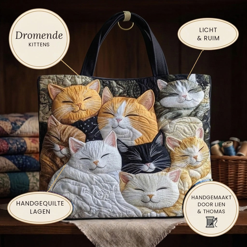 Chatons Rêveurs Sac Artisanal Matelassé – détails : léger et spacieux, couches matelassées