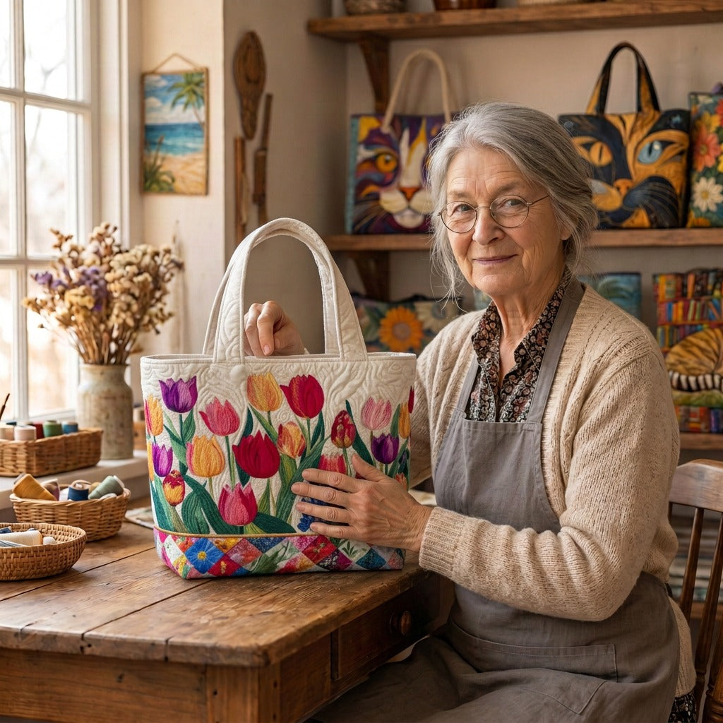 Lien dans son atelier avec le Classique Intemporel Tote Bag Matelassé