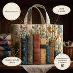 Jardin Bibliothèque Tote Bag Matelassé – détails : léger et spacieux, couches matelassées