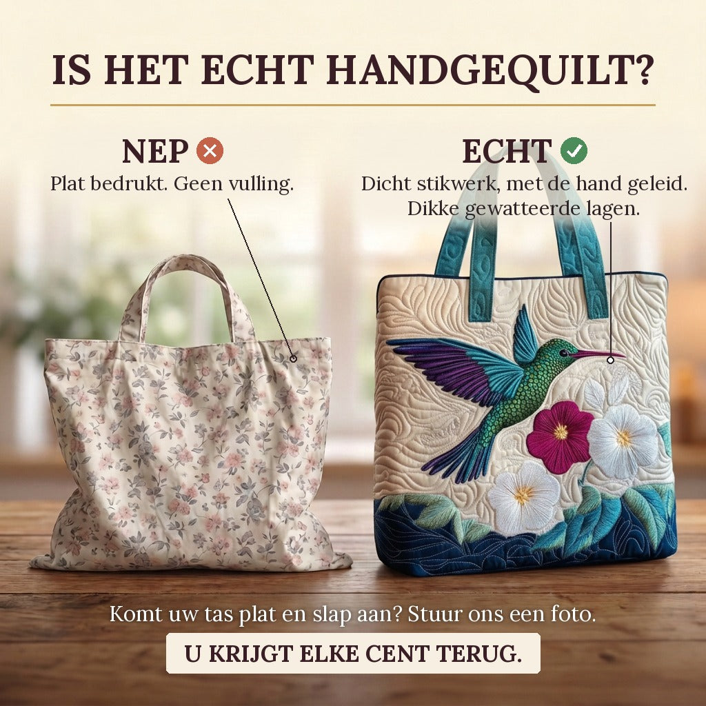 Ivoren Bloesem Gewatteerde Draagtas: echt gewatteerd tegenover plat bedrukt