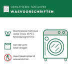 Wasvoorschriften gewatteerde tafelloper
