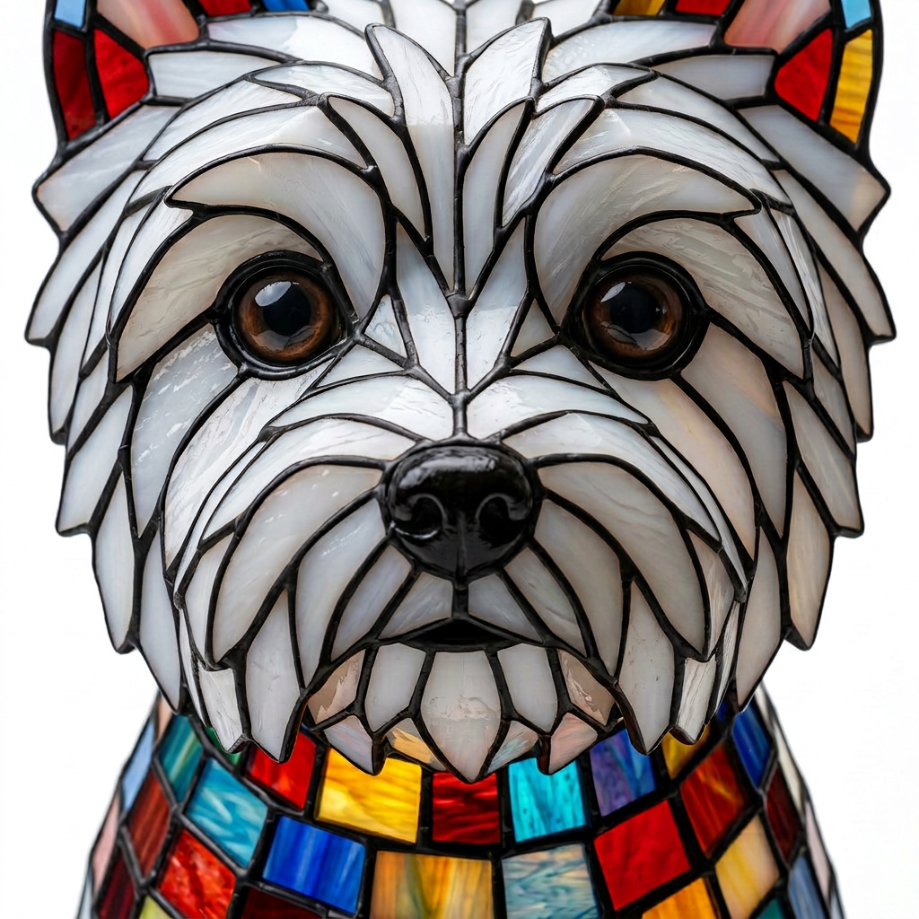 Gros plan de la lampe animale Moomie Compagnon, détail de la mosaïque colorée